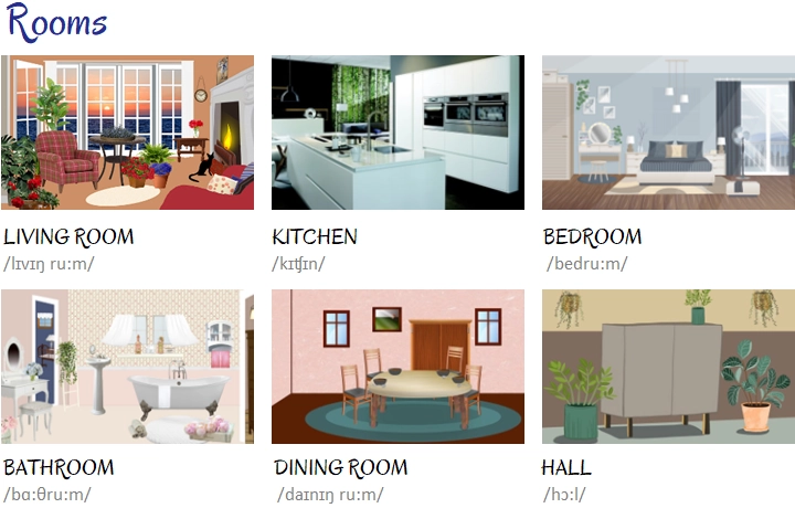 house vocabulary rooms