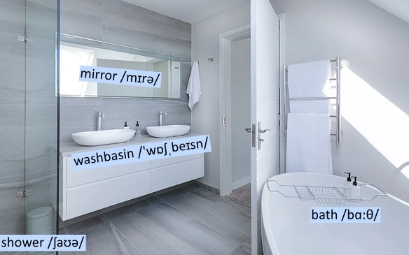 kúpeľňa po anglicky, house vocabulary bathroom