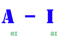 písmená A, I