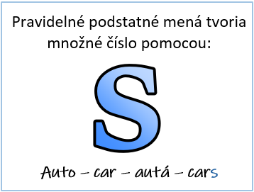 množné číslo pravidelných podstatných mien, prípona s