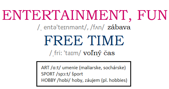 voľný čas a zábava