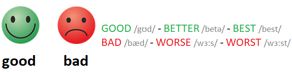 stupňovanie good, bad