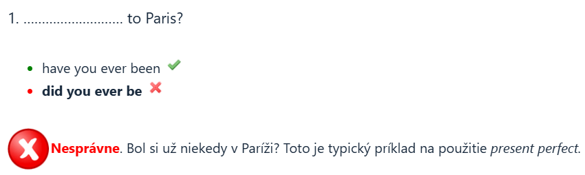 otázka s vyhodnotením