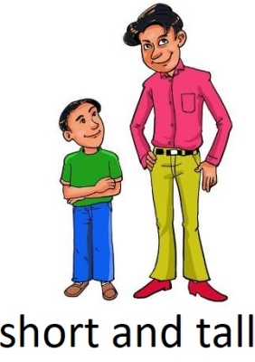 vysoký a nízky (short and tall)